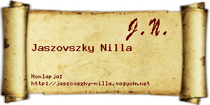 Jaszovszky Nilla névjegykártya